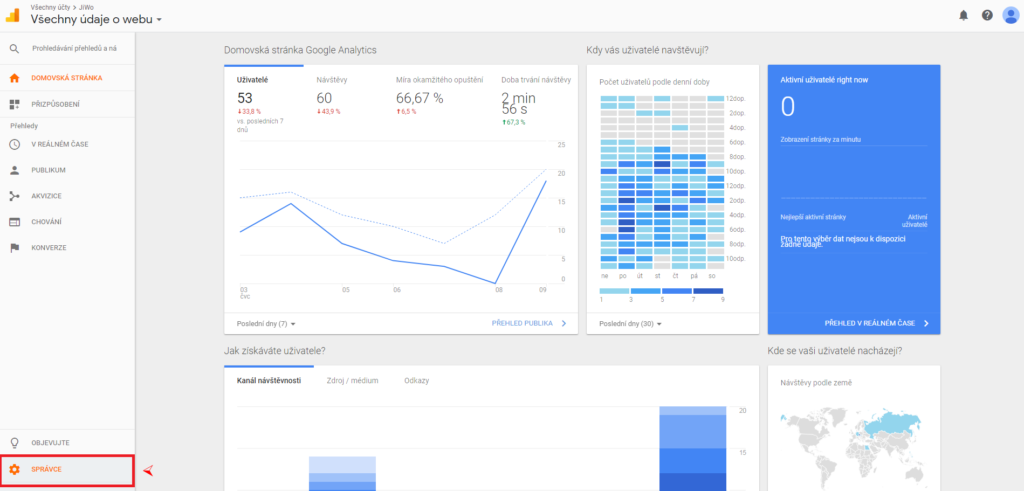 Google Analytics - sdílení přístupu