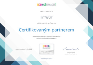 certifikát bidding manager