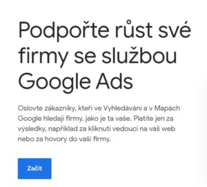 Google Ads - založení účtu 1